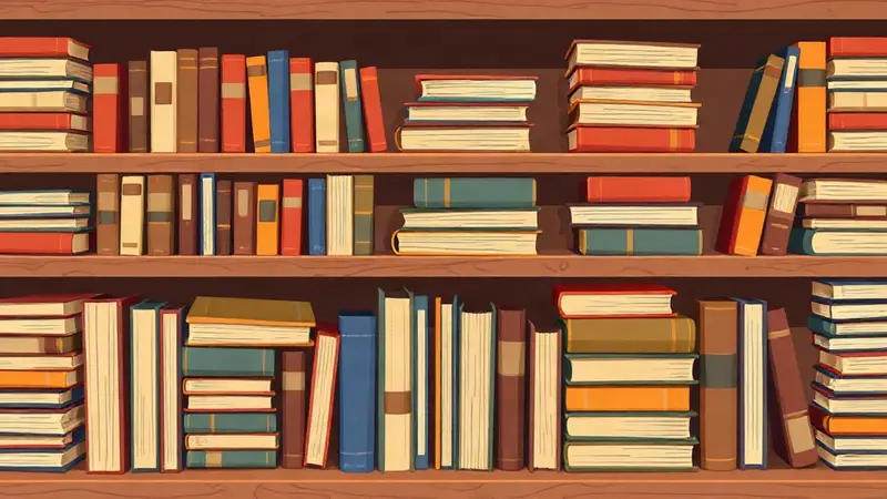 رسم توضيحي: رفّ من الأدلّة والمستندات يمثّل مكتبة أدلّة تعلّم السيو